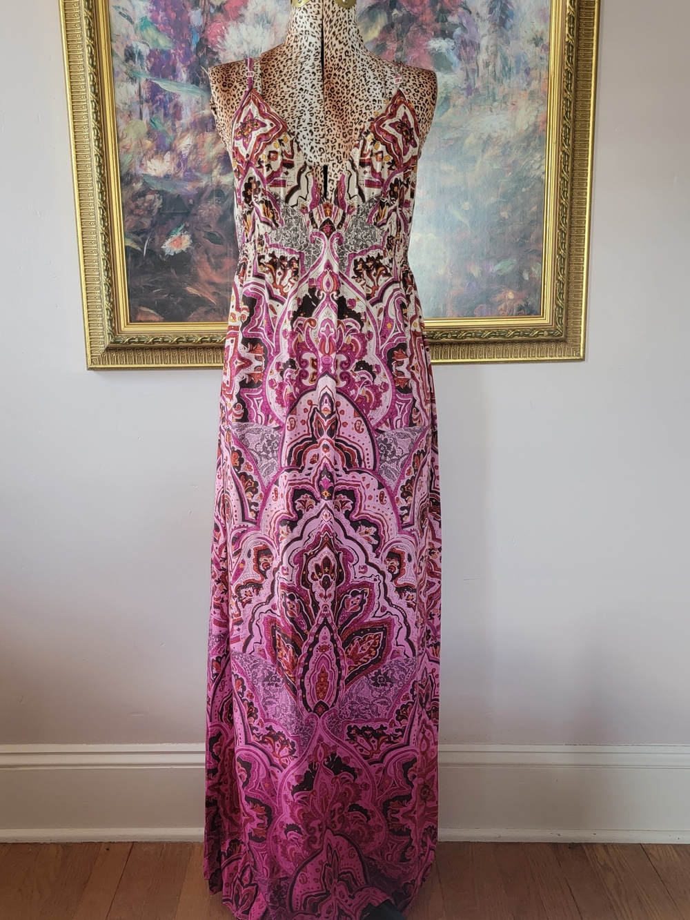 Vintage Y2K Lucky Brand Maxi Dress In Raspberry Paisley